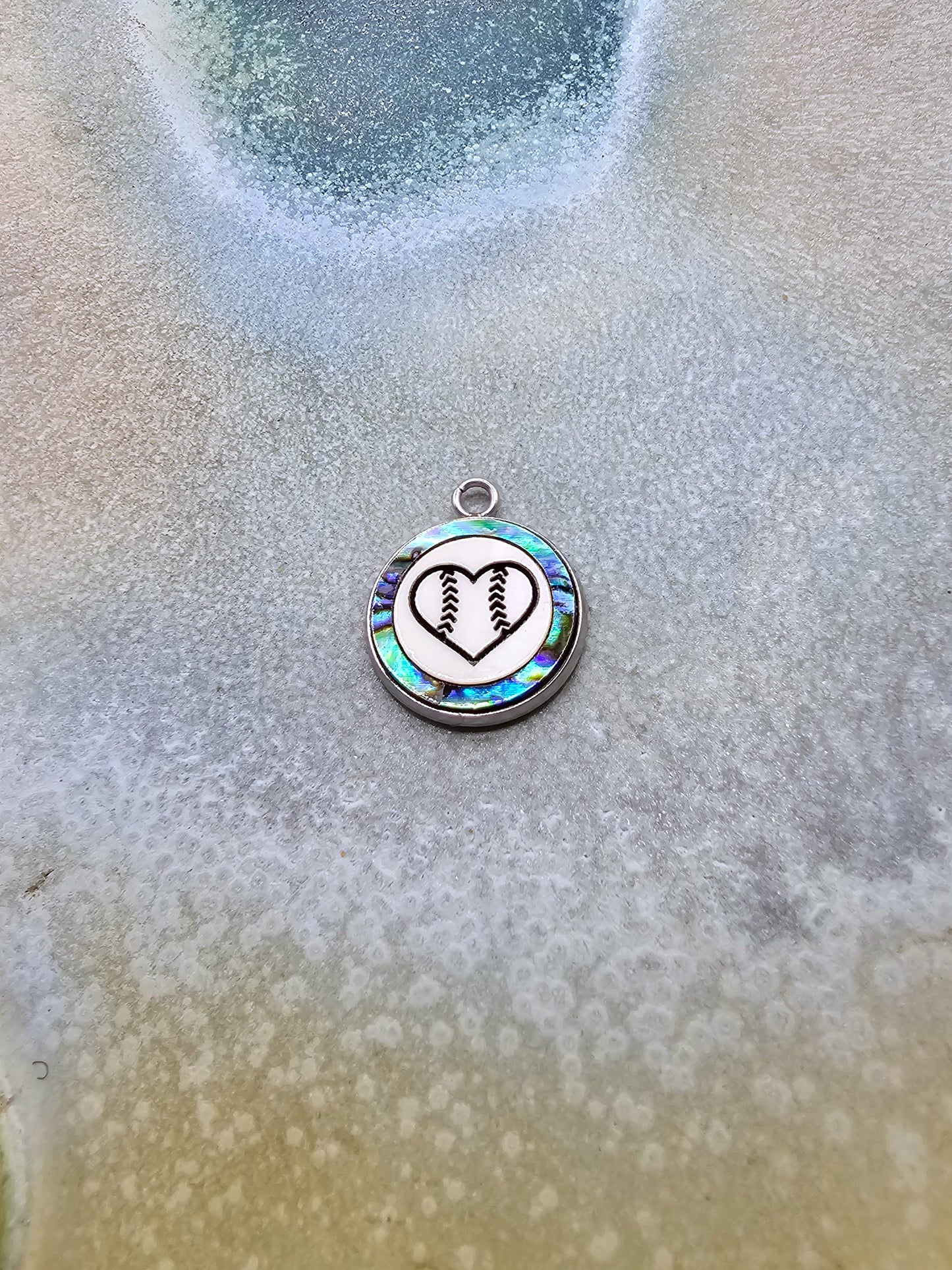 Baseball Heart Charm