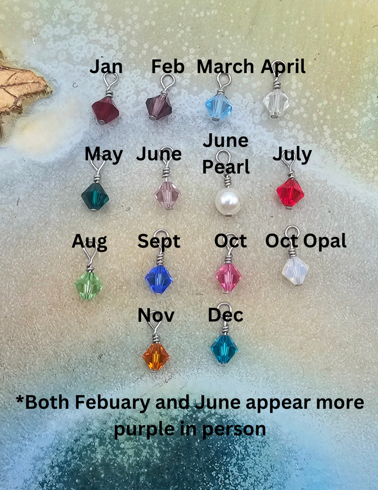 Birthstone Crystals, add on Charms for necklaces or bracelets