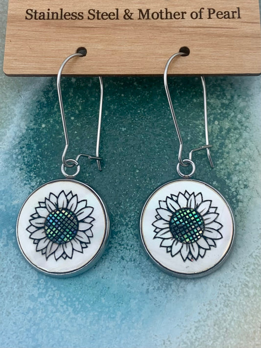 Sunflower Inlay Earrings