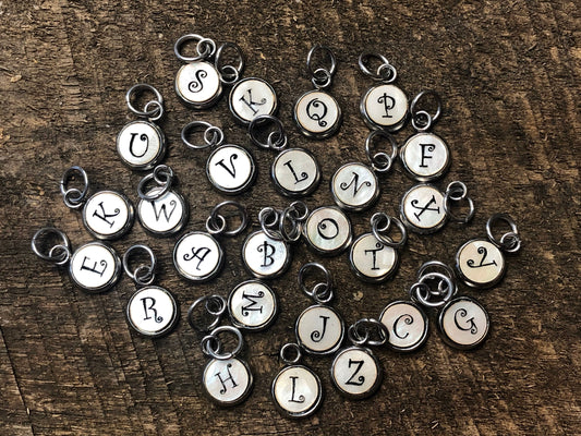Initials, Alphabet, Curlz, 8mm, Clay Hope Jewelry, Clay Hope