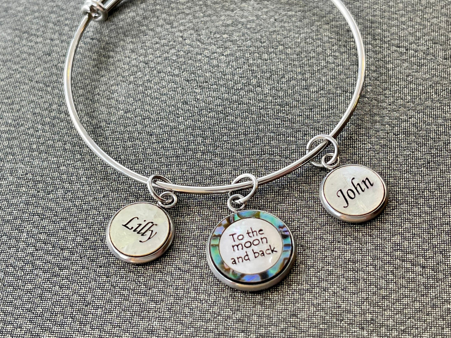 Custom Name Charm, Kid name, Grandkid name, Personalized necklace, Custom Charm Gift for Grandma, Gift for mom, New Mom Gift, 12mm charm
