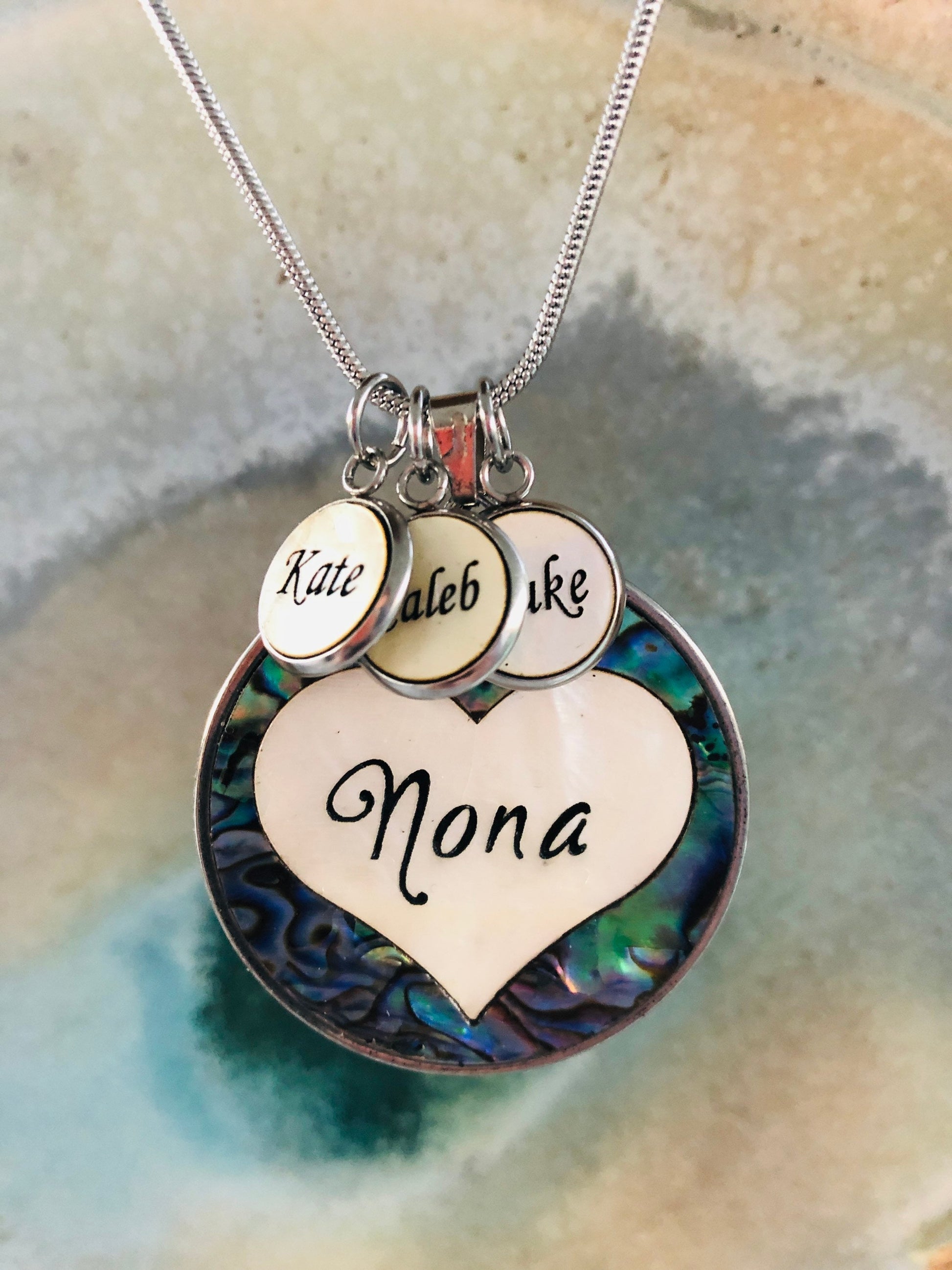 Custom Name Charm, Kid name, Grandkid name, Personalized necklace, Custom Charm Gift for Grandma, Gift for mom, New Mom Gift, 12mm charm